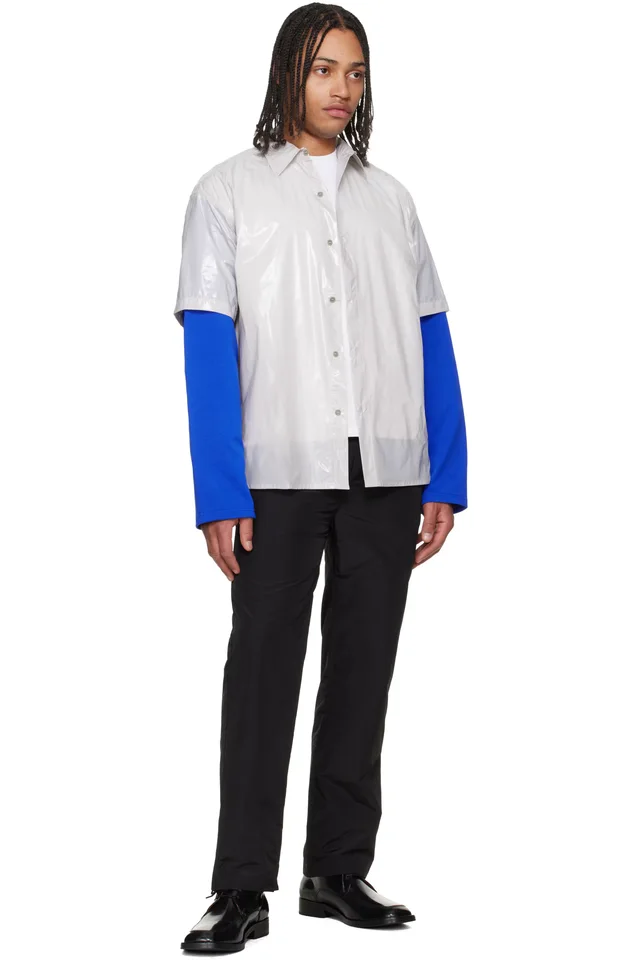 LII Gray Gloss Short-Sleeve Shirt, photo 4 of 4 from SSENSE