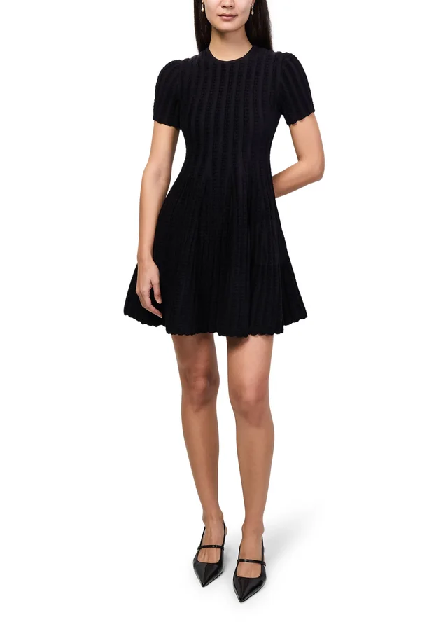 MCQUEEN Asymmetric mini dress in Black 58% viscose, 35% polyamide, 5% polyester, 2% elastan, photo 2 of 6 from 24S (US)