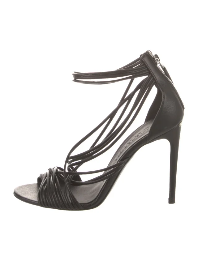 Burberry Leather Sandals in black Leather from The RealReal
