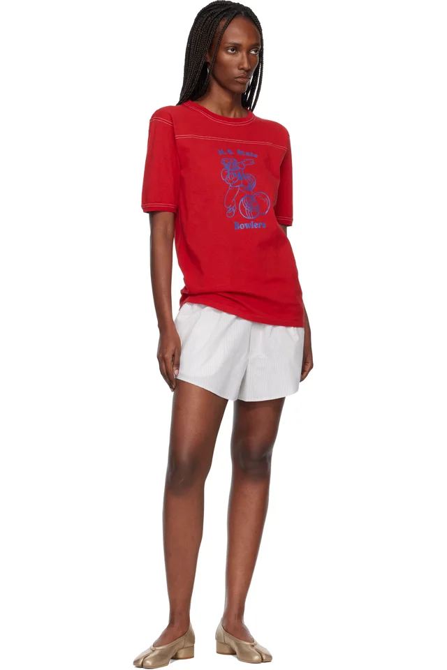 Maison Margiela Red Cotton Varsity T-shirt, photo 4 of 4 from SSENSE