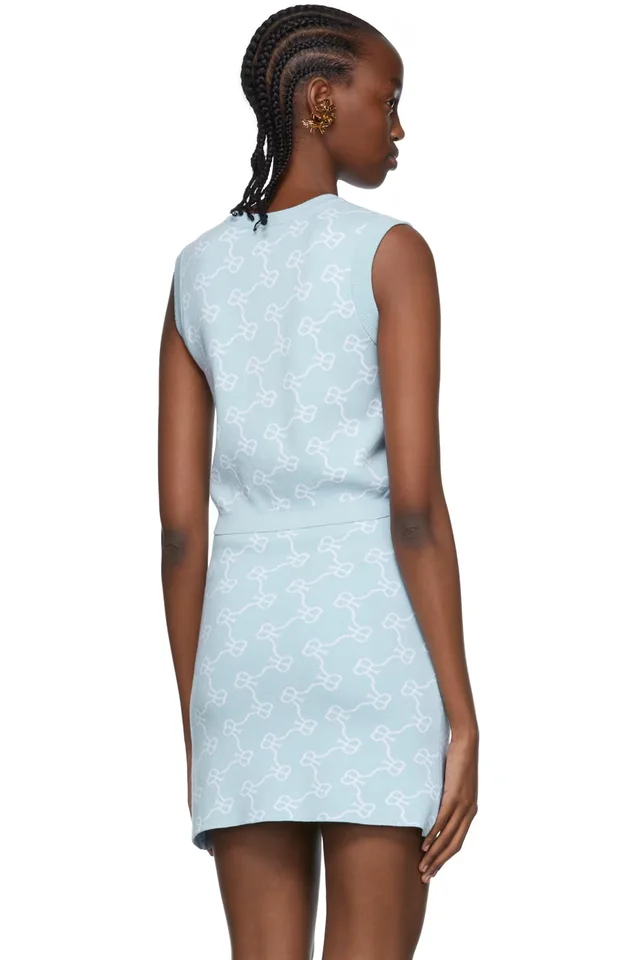 Rokh Blue Viscose Vest, photo 3 of 4 from SSENSE