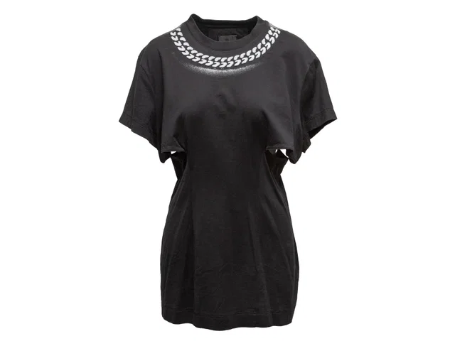 Black & White Givenchy Cutout Cotton Mini Dress Size US S in Black from Designer Revival