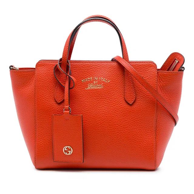 Orange Gucci Mini Calfskin Swing Satchel in Orange Calfskin from Designer Revival