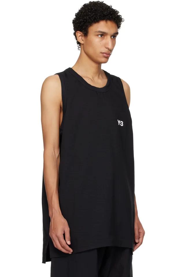 Y-3 Black Elegant Basketball Jersey Tank Top, photo 2 of 4 from SSENSE