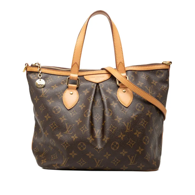 Brown Louis Vuitton Monogram Palermo PM Satchel in Brown Coated canvas from Designer Revival