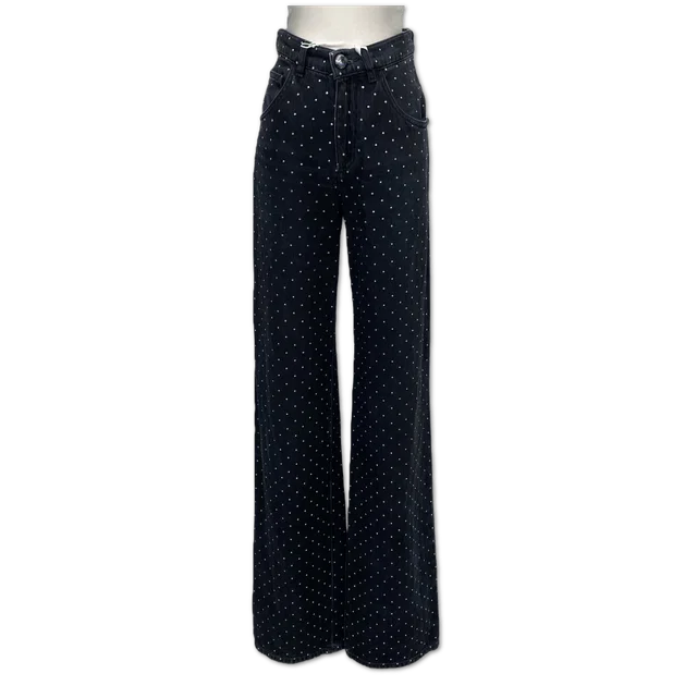 Chanel Crystal Embellished Wide-Leg Jeans size 34 from Luxury Promise