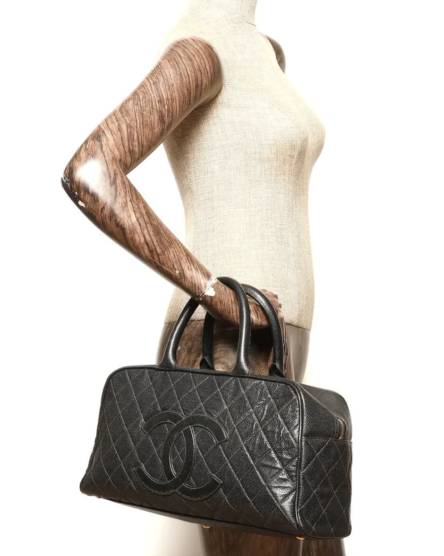 Chanel CC Caviar Bowling Bag in Caviar leather from A Retro Tale, photo 9 of 9