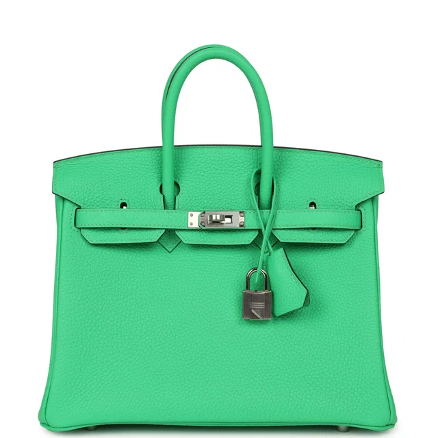Hermès Birkin 25 Vert Comics Togo Palladium Hardware in Green Togo leather from Madison Avenue Couture