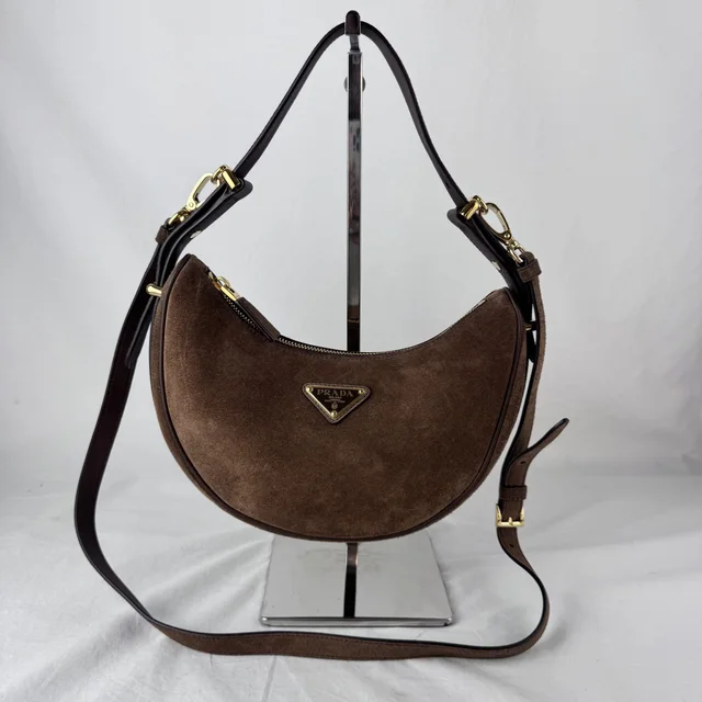 Prada Mini Arque Suede Shoulder Bag from Reowned