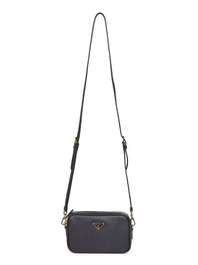 Prada Grained Calf Leather Crossbody Bag — Black in Black Calfskin from HEWI