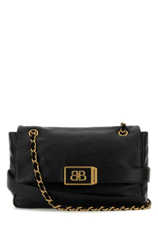 Balenciaga Modu Shoulder Bag — Black in Black Calfskin from HEWI