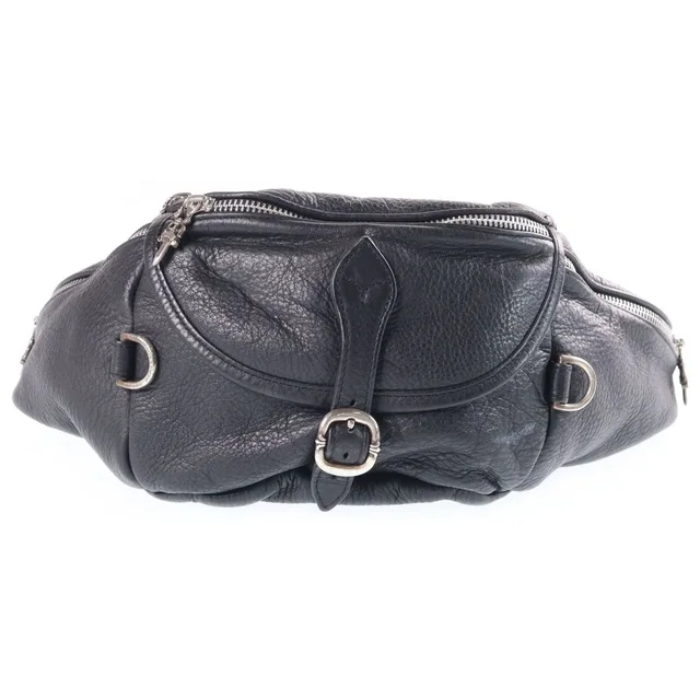 Chrome Hearts 1 Snat Pack Dagger Zip Gunslinger Belt Leather Waist Bag Black in Black Leather from The Reluxe