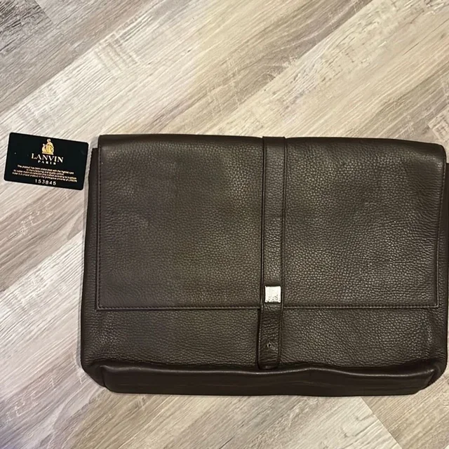 Lanvin Paris Brown Leather Laptop Bag Briefcase in brown|red Leather from Poshmark
