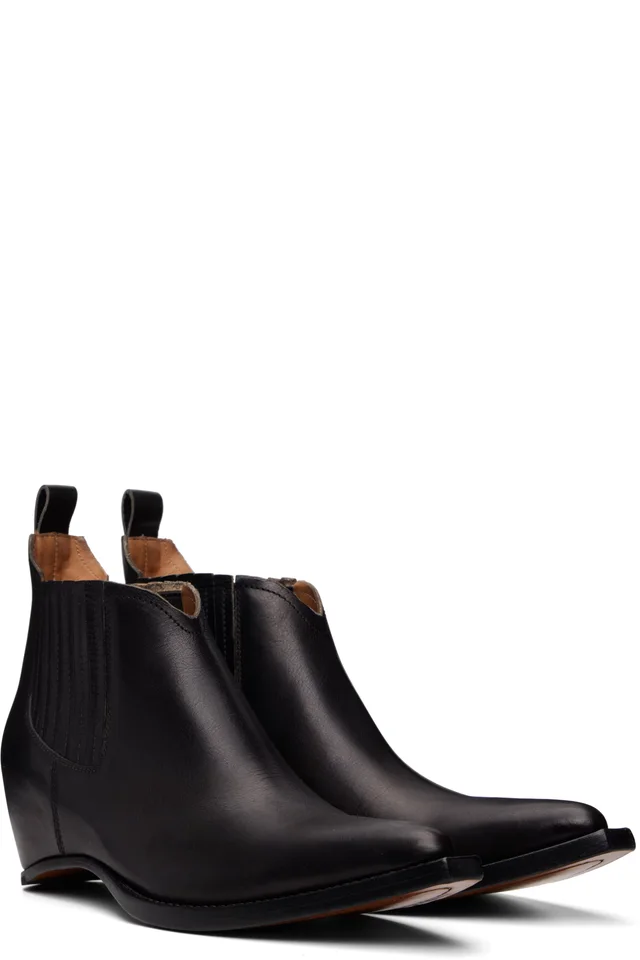 Maison Margiela Black Heel-less Western Chelsea Boots, photo 4 of 5 from SSENSE