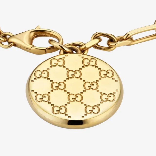 Gucci Gg Logo Chain Bracelet — Gold Brass Bracelets in Gold from HEWI, photo 3 of 3