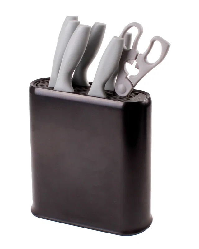 BergHOFF 8pc Grey Knife Set With Universal Black Knife Block, image 1 of 1 from Rue La La