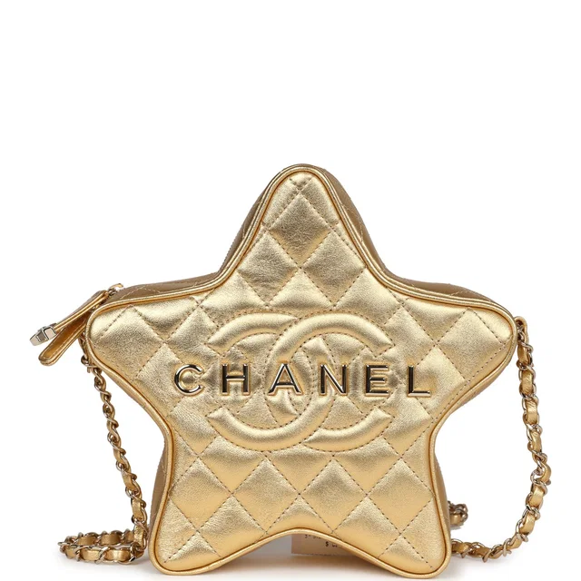 Chanel Star Bag Metallic Gold Lambskin Gold Hardware in Gold Lambskin from Madison Avenue Couture