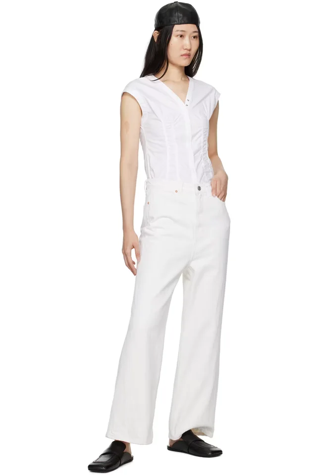 RECTO Off-White Wide Jeans, photo 4 of 4 from SSENSE