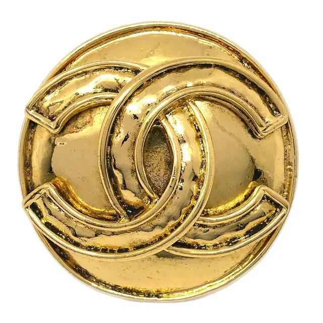 Chanel Medallion Brooch Pin Gold 94P in Gold from AMORE Vintage Tokyo
