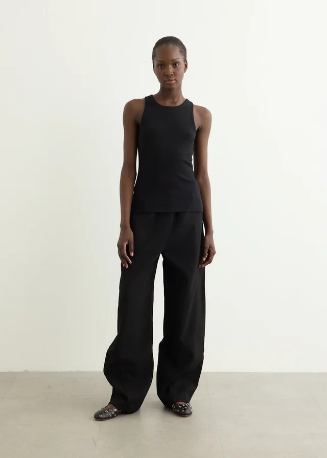 Ganni Bonded Crepe Wide Pants in Black from Incu, photo 1 of 1