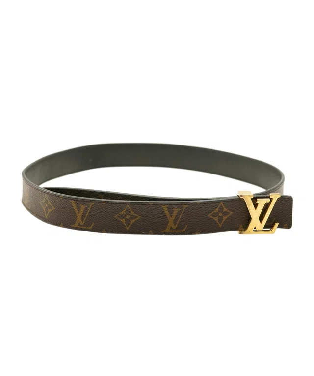 Brown Monogram Canvas & Leather LV Pyramide Belt in Brown Coated canvas from Luxury Promise