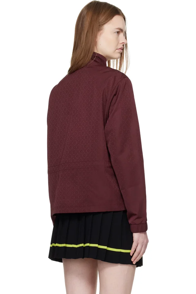 Casablanca Burgundy Monogram Windbreaker Jacket, photo 3 of 4 from SSENSE