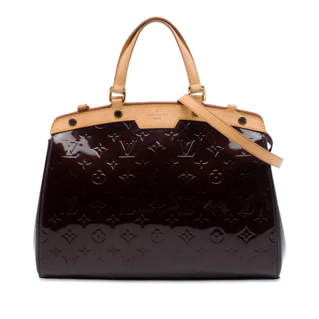 Purple Louis Vuitton Monogram Vernis Brea MM Satchel in Purple Leather from Designer Revival