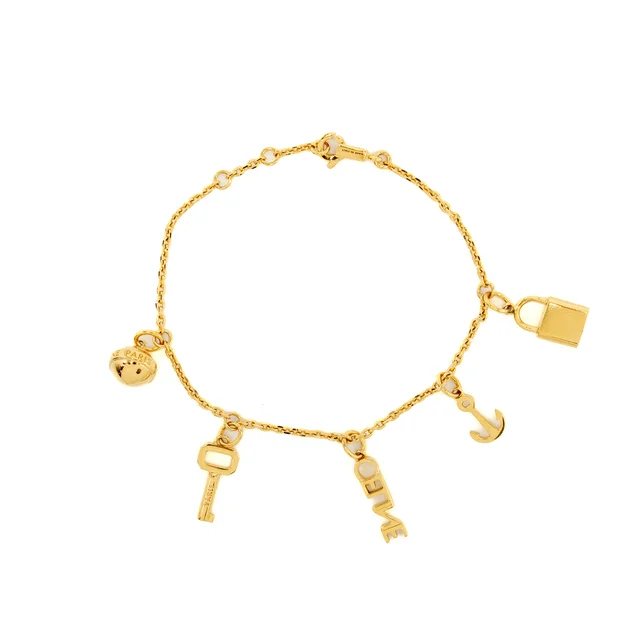 Celine Padlock Charm/key bracelet gold tone in Gold from EMIER