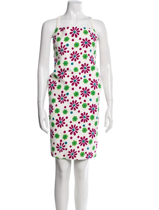 Saint Laurent Lambskin Knee-Length Dress w/ Tags in white Lambskin from The RealReal