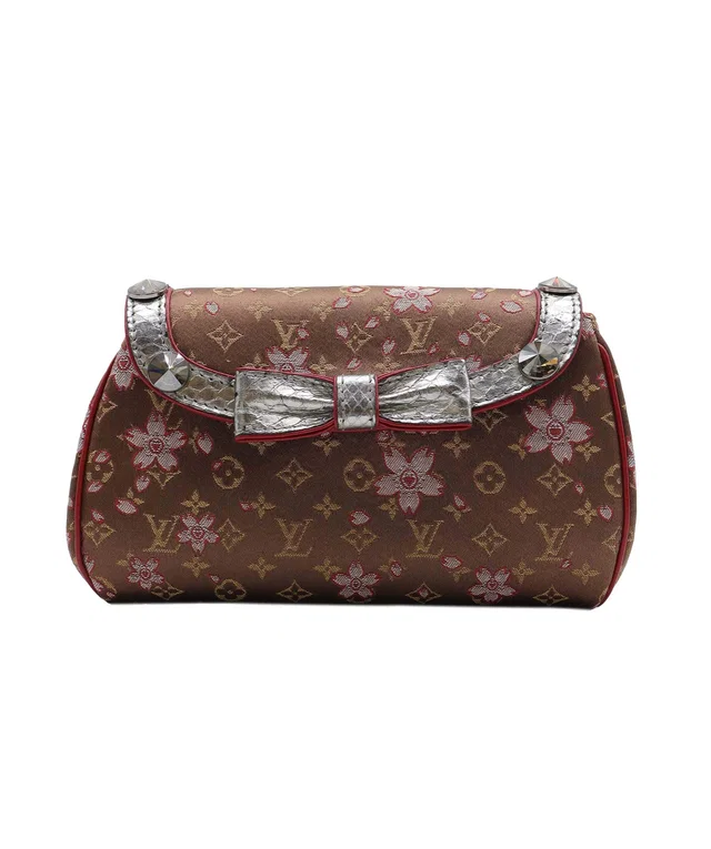 Louis Vuitton Monogram Cherry Blossom Satin Brown Griotte in Brown Satin from Luxury Promise