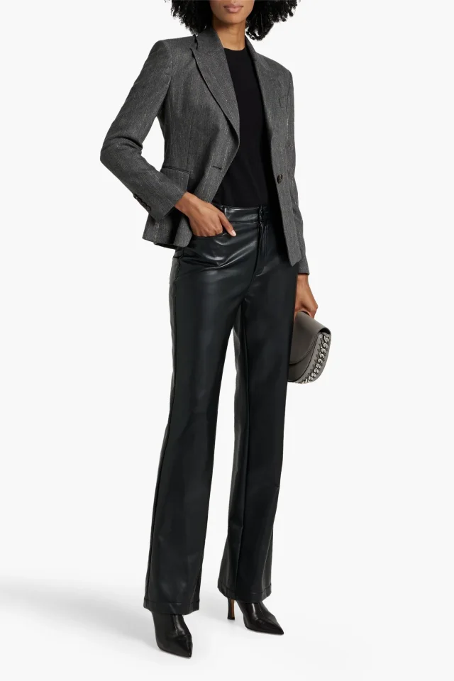 Brunello Cucinelli Bead-Embellished Metallic Pinstriped Twill Blazer in Grey, photo 2 of 4 from THE OUTNET