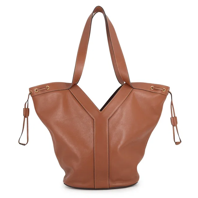 Saint Laurent Y Hobo Tote Bag Brown833160AAE146359 Calf Leather in Calfskin from GALLERY RARE