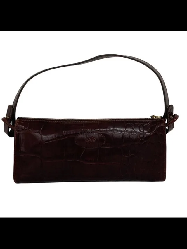 Mulberry Dark Brown Croc-Embossed Mini Shoulder Bag in red|brown Crocodile from Poshmark