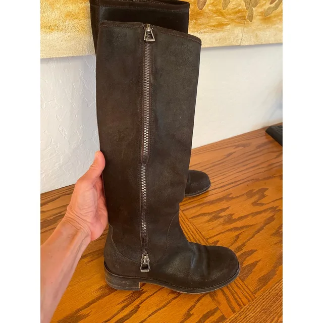 Jimmy Choo Doreen Tall Motorcycle Boot Size 38 (8) in brown|red Suede from Poshmark