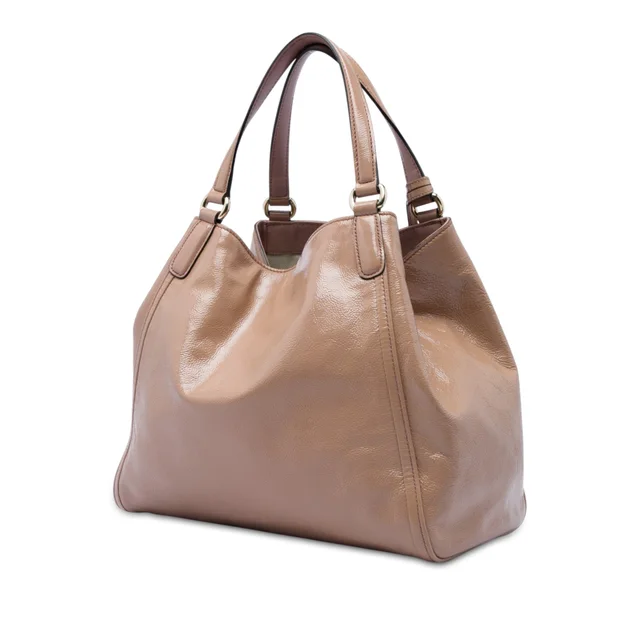 Brown Gucci Medium Patent Soho Cellarius Tote in Brown Patent leather from Designer Revival, photo 2 of 2