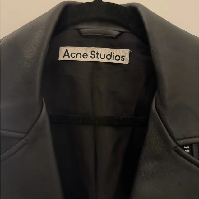 Acne Studios Leather Moto Jacket With Silver Hardware in black Leather from Poshmark, photo 3 of 3