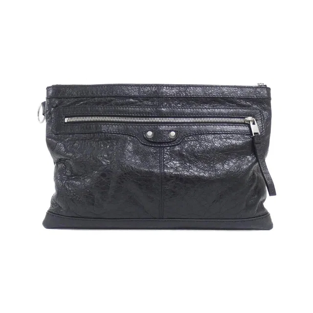 Balenciaga THE CLIP Lambskin Clutch in Black Lambskin from LuxUness