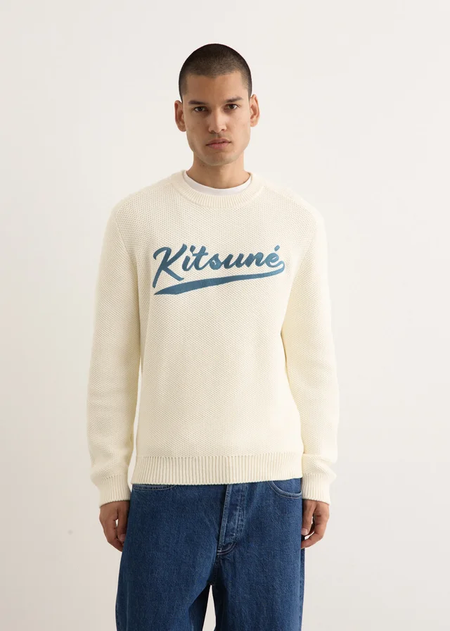 Maison Kitsune Varsity Embroidered Mesh Jumper from Incu, photo 1 of 1