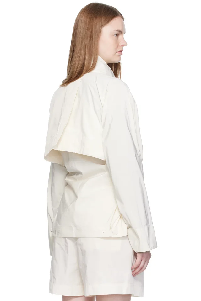 ISSEY MIYAKE Off-White Crumpled U Blouson Jacket, photo 3 of 4 from SSENSE