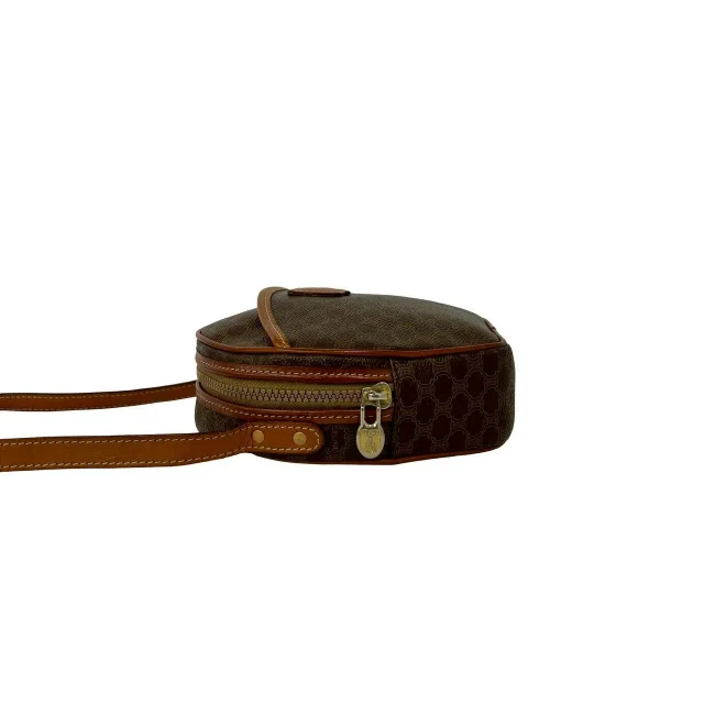 Celine Macadam Triomphe Coated Canvas Leather Mini Shoulder Bag in Brown Coated canvas from LuxUness, photo 5 of 10
