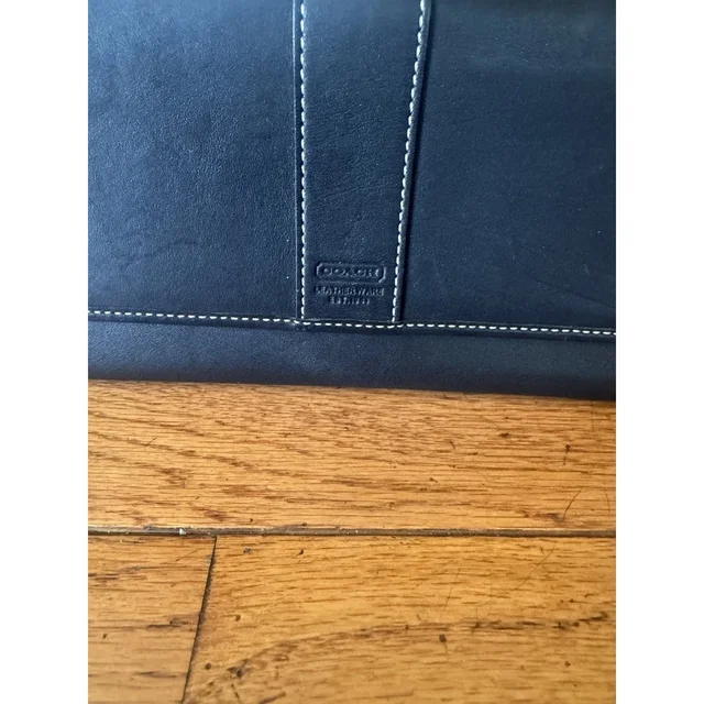Coach Trifold Checkbook Wallet Black Leather in black Leather from Poshmark