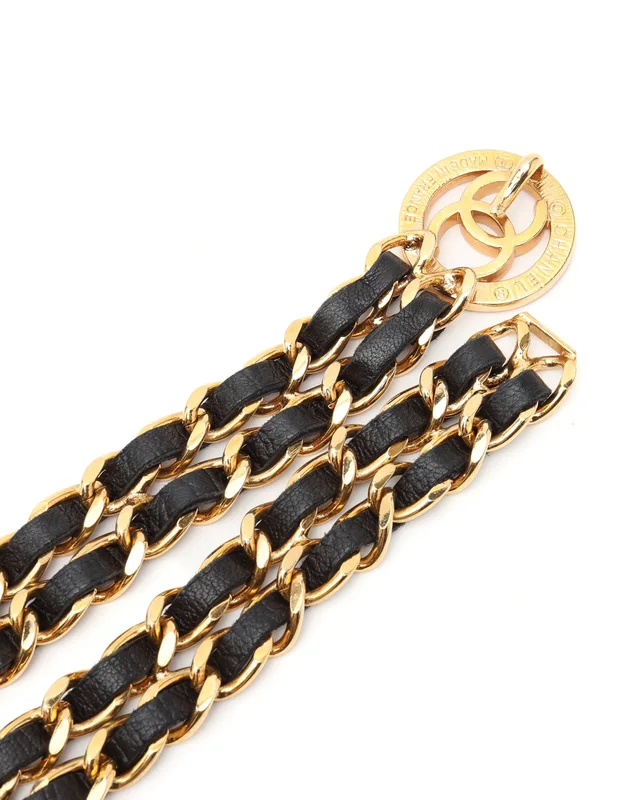 Chanel Double Leather Chain Belt, Size 75 in Leather from A Retro Tale, photo 4 of 4