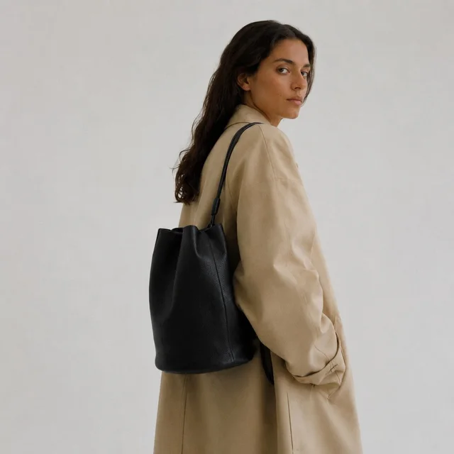 The Row Joe Black Leather Backpack Bucket Bag Shoulder Straps Made In Italy in black Leather from Poshmark