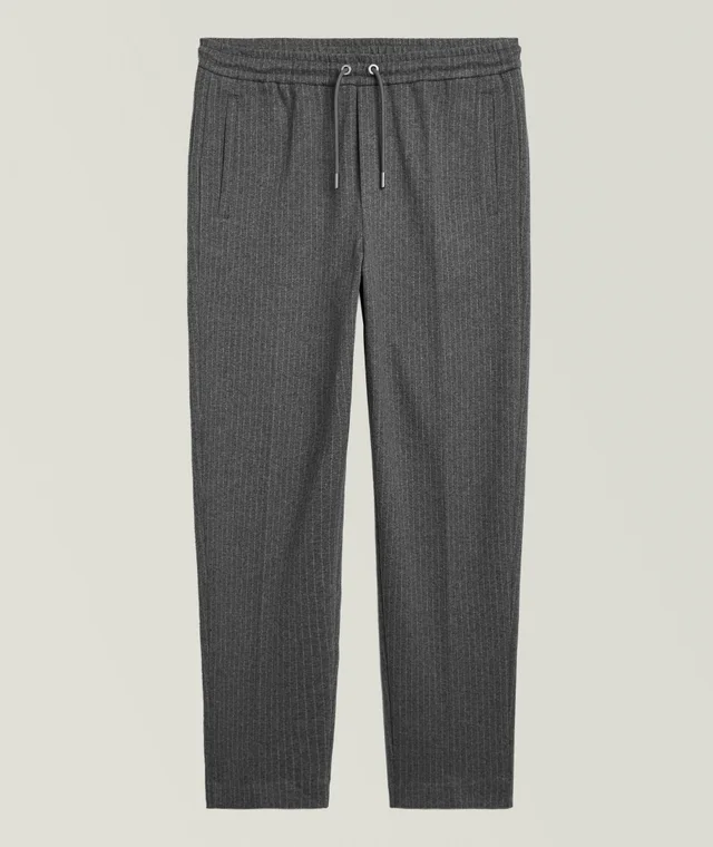 Stanley Pinstripe Drawstring Sweatpants in Grey, image 1 of 1 from Harry Rosen