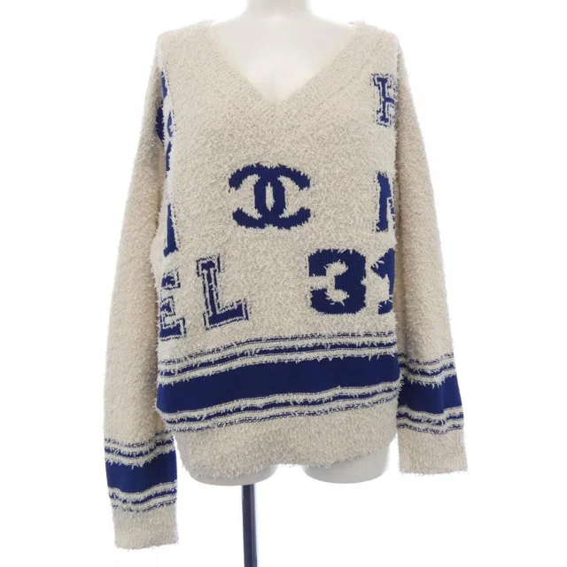 Chanel Knit Sweater Beige in Beige from The Reluxe