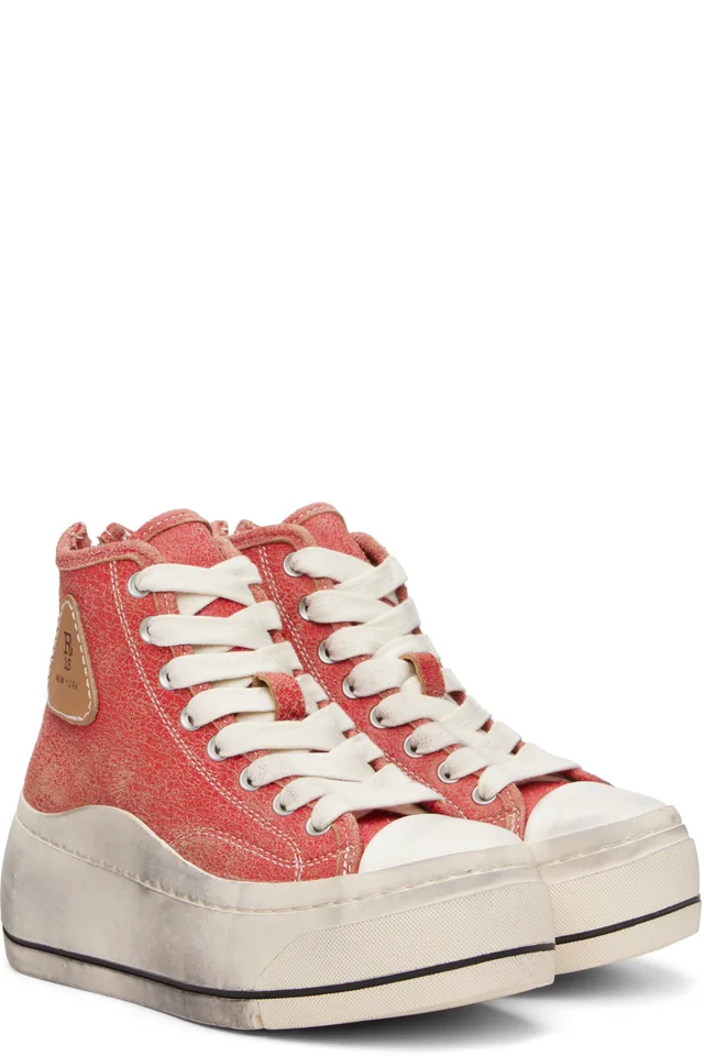 R13 Red Kurt High Top Sneakers, photo 4 of 4 from SSENSE