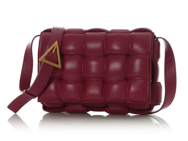 Bottega Veneta Maxi Raspberry Padded Cassette Bag in Woven leather from Ann's Fabulous Finds, photo 2 of 9