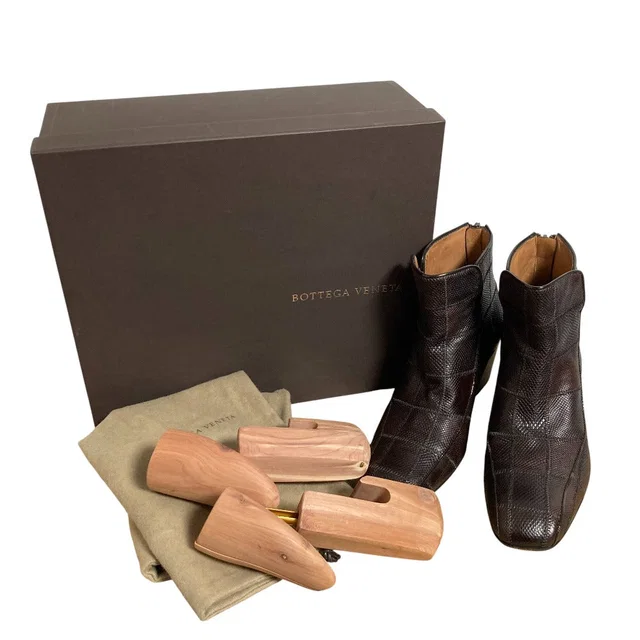 Bottega Veneta Lizard Leather Short Boots in Lizard from LuxUness