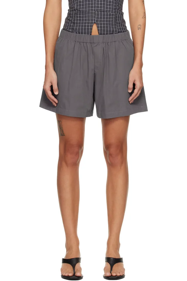 Belle Anna Gray Boxer Shorts, image 1 of 1 from SSENSE