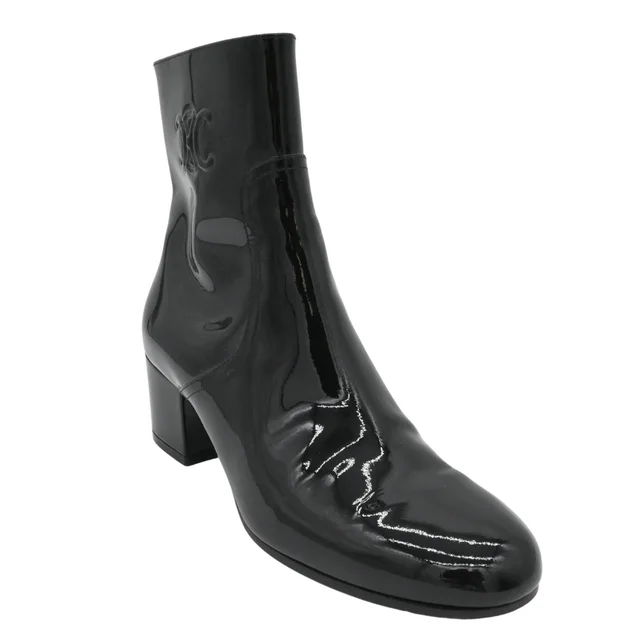Celine Triomphe Patent Leather Ankle Boots in Patent leather from Clotheshorse Anonymous